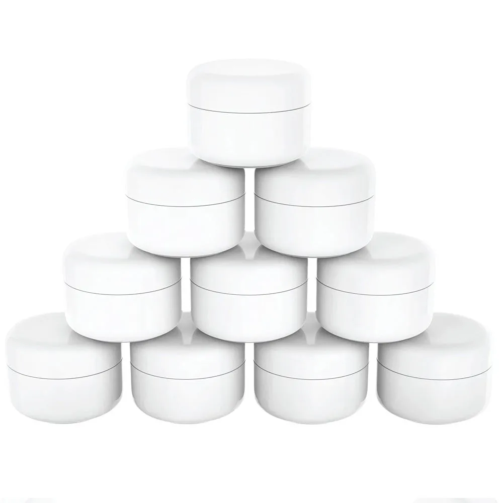 12 Plastic Jar Containers Lids 2.5 oz Body Lotion Jars Cream Makeup Cosmetics
