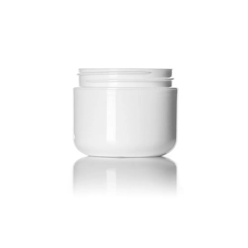 12 White 1.7 Oz Plastic Cosmetic Double Wall Cream Empty Dome Jars Container Cap