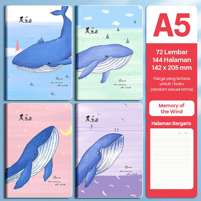 Buku Notebook A5 Sampul Eva Waterproof Tebal Halaman Bergaris SBRA572