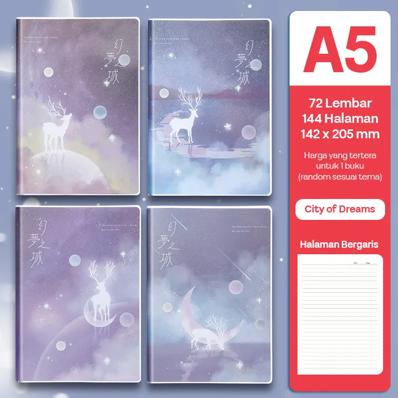 Buku Notebook A5 Sampul Eva Waterproof Tebal Halaman Bergaris SBRA572