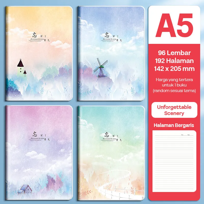 Buku Notebook A5 Sampul Eva Waterproof Tebal Halaman Bergaris SBRA596