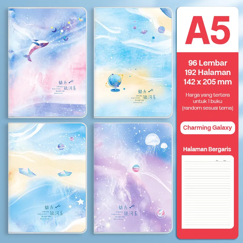 Buku Notebook A5 Sampul Eva Waterproof Tebal Halaman Bergaris SBRA596