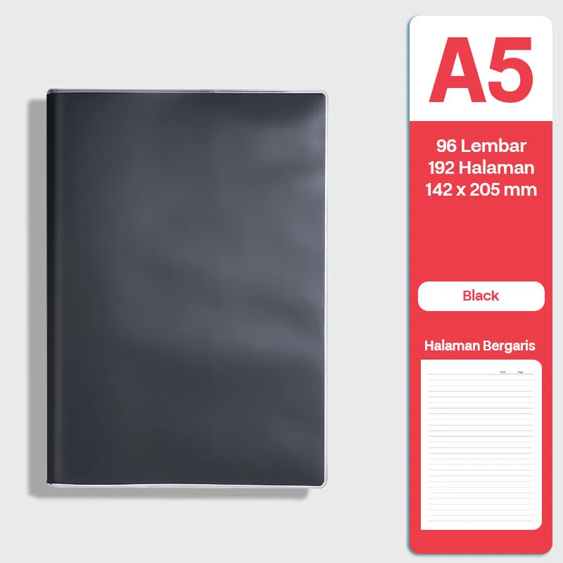 Buku Notebook A5 Sampul Eva Waterproof Tebal Halaman Bergaris SBRA596