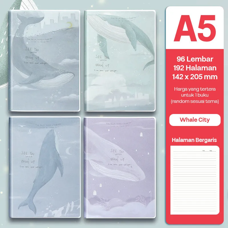 Buku Notebook A5 Sampul Eva Waterproof Tebal Halaman Bergaris SBRA596