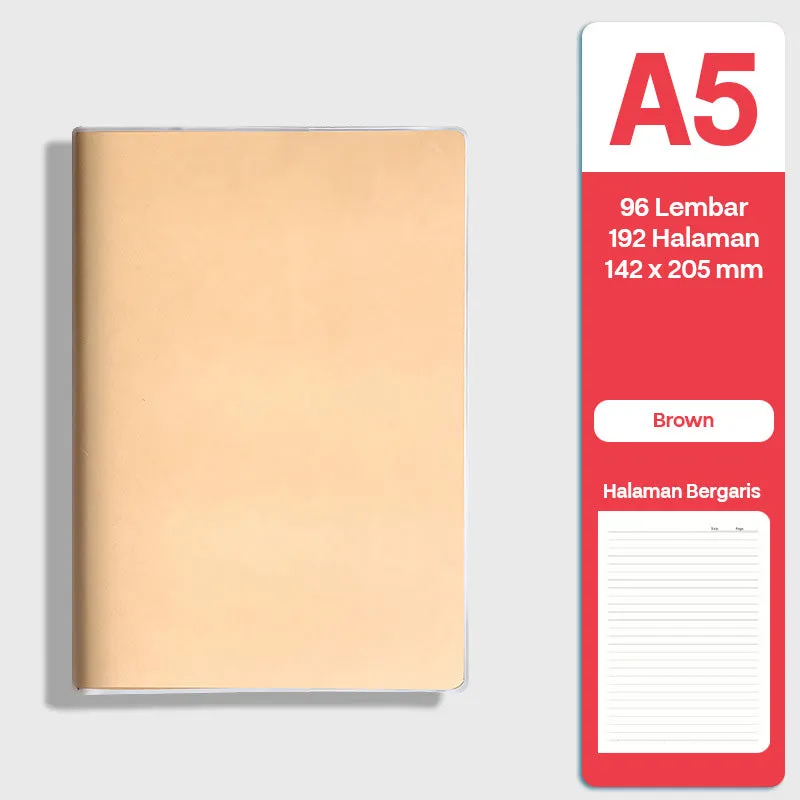 Buku Notebook A5 Sampul Eva Waterproof Tebal Halaman Bergaris SBRA596