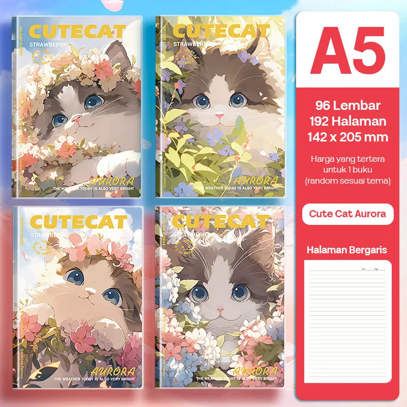 Buku Notebook A5 Sampul Eva Waterproof Tebal Halaman Bergaris SBRA596