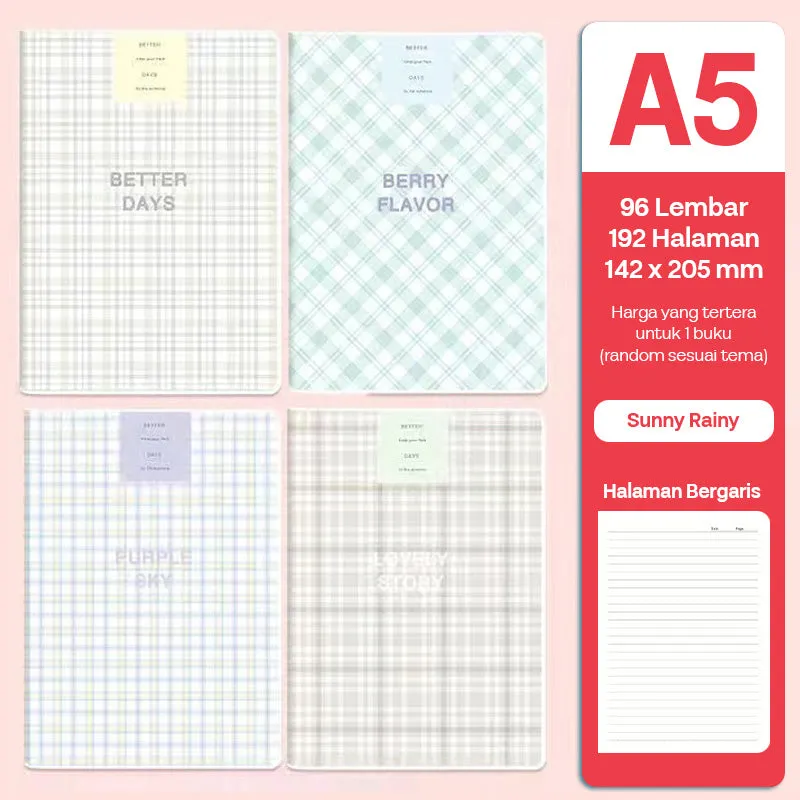 Buku Notebook A5 Sampul Eva Waterproof Tebal Halaman Bergaris SBRA596