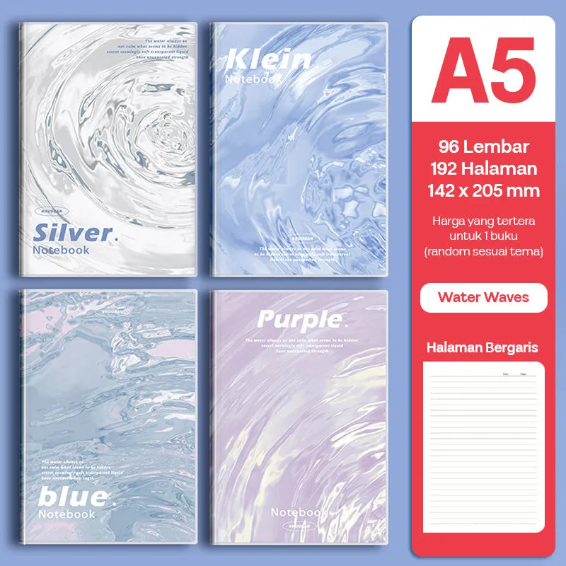 Buku Notebook A5 Sampul Eva Waterproof Tebal Halaman Bergaris SBRA596