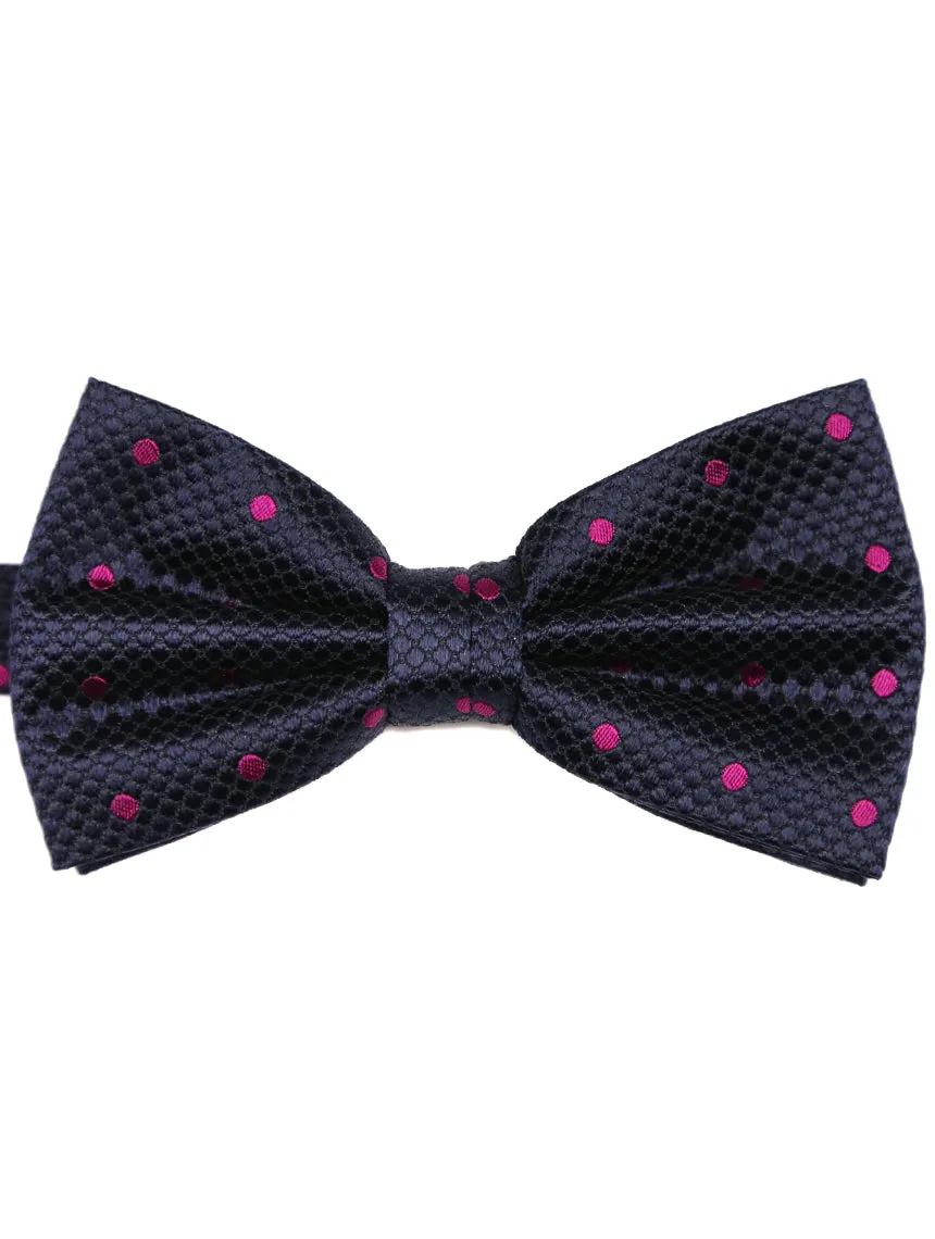 DCLIC Classic Spot Bow Tie - Navy/Fuschia