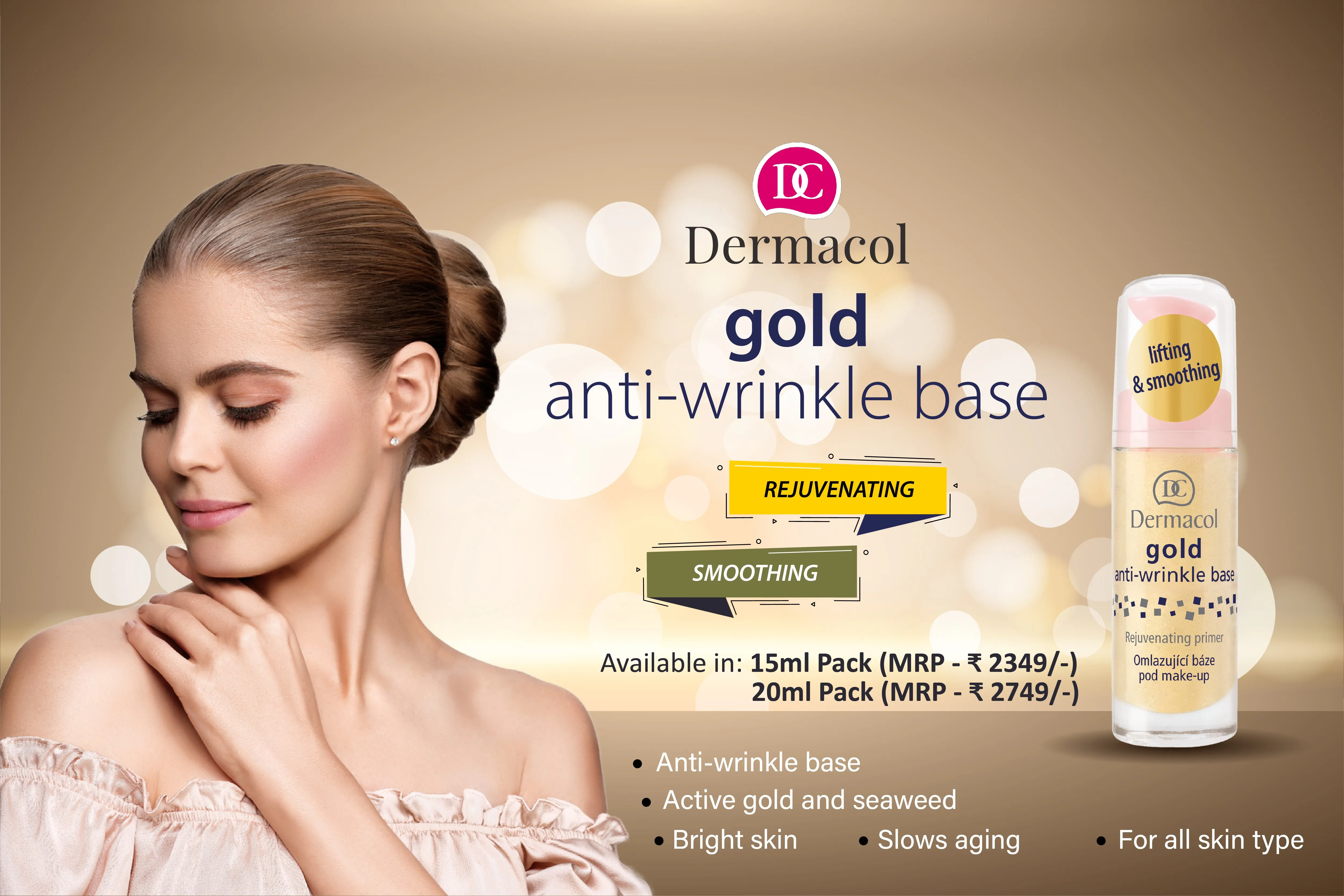 Gold Anti wrinkle Make up Base