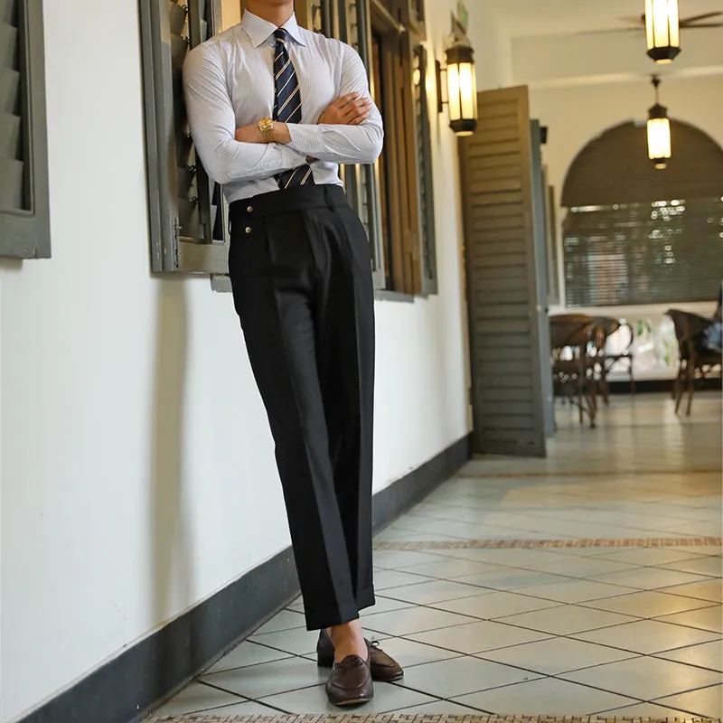 Men's Business All-match Non-iron Anti-wrinkle Paris Button Suit Pants