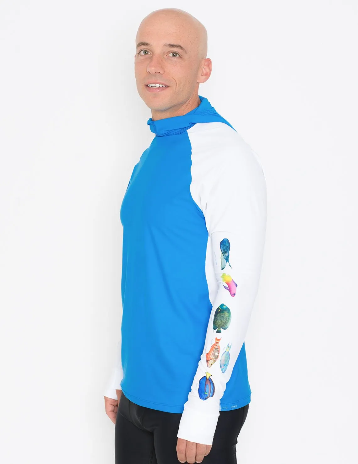 Men's Snorkel Hoodie Rash Guard - Caribbean Fish ID - Hawaii