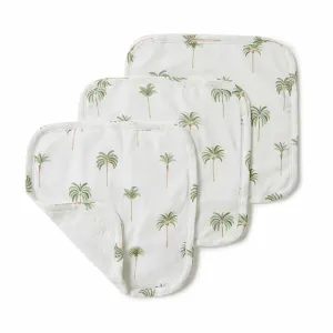 Organic Wash Cloths - 3 pack - Green Palm